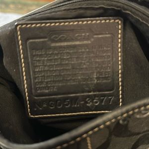 COACH Signature #3577 Black Mini C Canvas & Leather Shoulder Bag